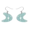Atomic Boomerang Glitter Drop Earrings - Blue