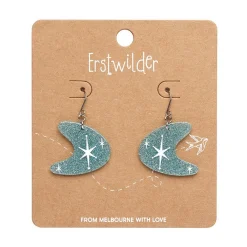 Atomic Boomerang Glitter Drop Earrings - Blue