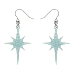 Atomic Star Glitter Drop Earring - Blue