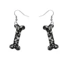 Bones Chunky Glitter Resin Drop Earrings - White
