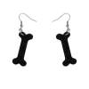 Bones Glitter Resin Drop Earrings - Black