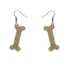 Bones Glitter Resin Drop Earrings - Gold