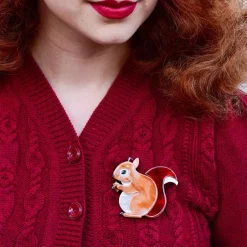 Bright-Eyed And Bushy Tailed Brooch