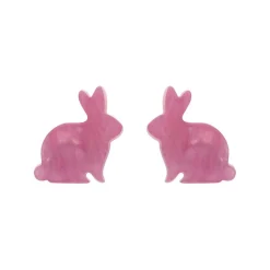 Bunny Ripple Resin Stud Earrings - Mauve