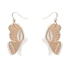 Butterfly Textured Resin Drop Earrings - White