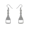 Champagne Glitter Drop Earrings - Silver
