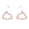 Cloud Glitter Resin Drop Earrings - Pink