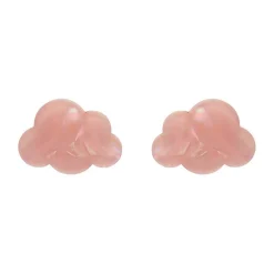 Cloud Solid Glitter Resin Stud Earrings - Pink