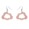 Cloud Solid Glitter Resin Drop Earrings - Pink