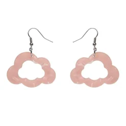 Cloud Solid Glitter Resin Drop Earrings - Pink