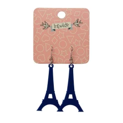Eiffel Tower Solid Resin Drop Earrings - Blue