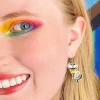 Elissa The Rainbow Cat Enamel Drop Earrings