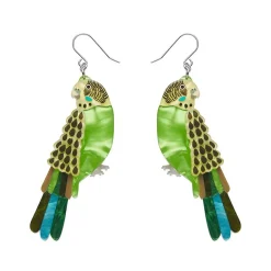 Flossie The Budgie Drop Earrings