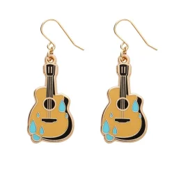 Guitar Blues Enamel Drop Earrings