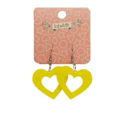 Heart Bubble Resin Drop Earrings - Yellow