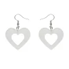 Heart Bubble Resin Drop Earrings - White
