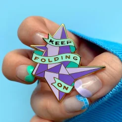 Keep Folding On Enamel Pin