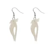 Kookaburra Ripple Glitter Resin Drop Earrings - Cream