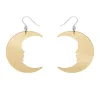 Moon Mirror Drop Earrings - Gold