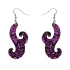 Nouveau Chunky Glitter Resin Drop Earrings - Purple