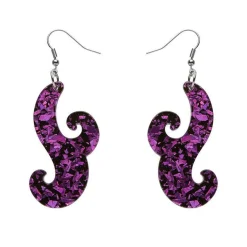 Nouveau Chunky Glitter Resin Drop Earrings - Purple