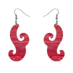 Nouveau Ripple Resin Drop Earrings - Pink