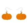 Pumpkin Mirror Drop Earrings - Orange