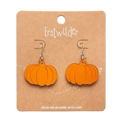 Pumpkin Mirror Drop Earrings - Orange