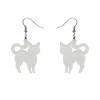 Pussy Cat Bubble Resin Drop Earrings - White