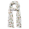 Rainbow Ruff Neck Scarf White