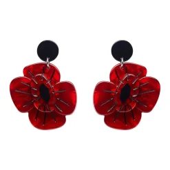 Remembrance Poppy Drop Earrings