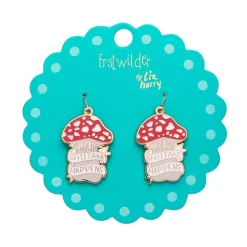 Shiitake Happens Enamel Drop Earrings