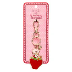 Sitting On A Strawberry Enamel Key Ring