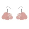 Solid Cloud Solid Glitter Resin Drop Earrings - Pink