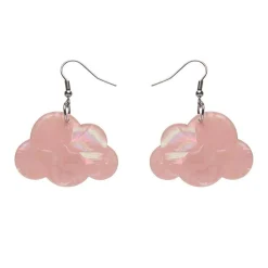 Solid Cloud Solid Glitter Resin Drop Earrings - Pink