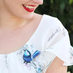 The Splendid Fairy Wren Brooch