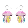 The Whimsical White Spotted Jellyfish Drop Earrings