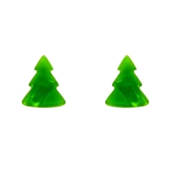 Tree Ripple Stud Earrings - Green